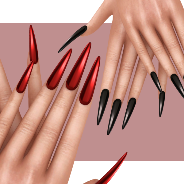 Alpha 4w25 Chrome Nails by 4w25 - The Sims 4 Custom Content