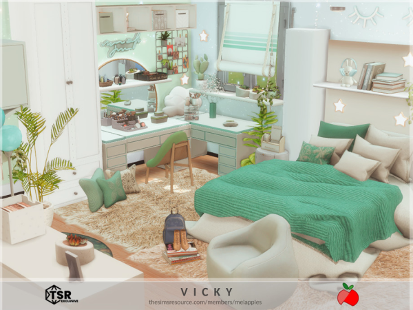Mix Vicky bedroom by melanieapples - The Sims 4 Custom Content