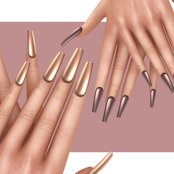 Alpha 4w25 Metallic Nails by 4w25 - The Sims 4 Custom Content