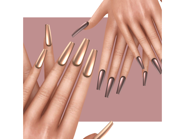 Alpha 4w25 Metallic Nails - The Sims 4 Custom Content