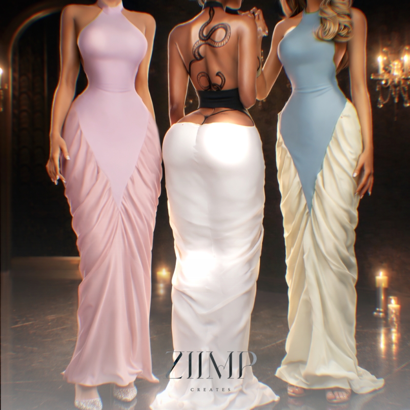 Alpha ITZEL DRESS by ziimp - The Sims 4 Custom Content