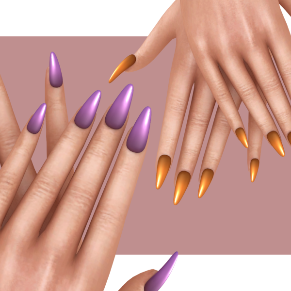 Alpha 4w25 Almond Nails by 4w25 - The Sims 4 Custom Content