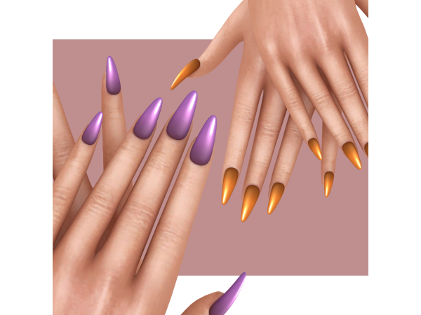 Alpha 4w25 Almond Nails - The Sims 4 Custom Content