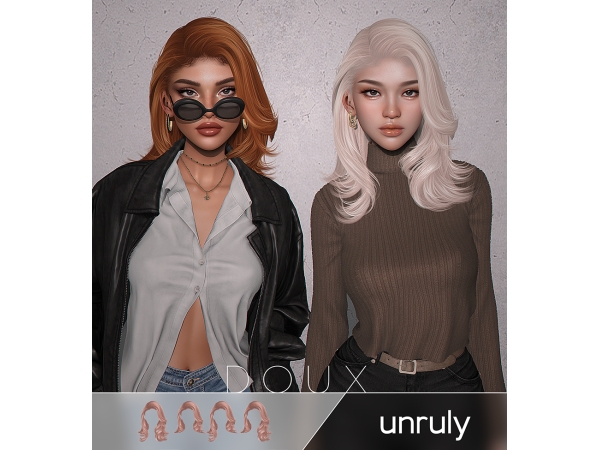 Alpha Poll's Winner Unruly Hairstyle - The Sims 4 Custom Content
