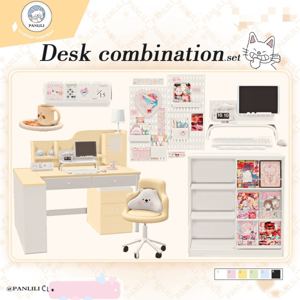 Maxis Match Desk combination Set by simsfinds - The Sims 4 Custom Content