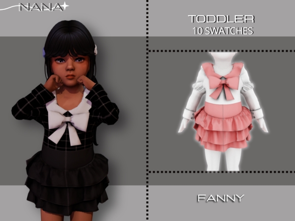 Maxis Match 7NANA (Fanny) Ruffled Dress - The Sims 4 Custom Content