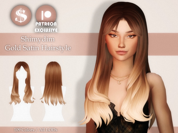 Maxis Match Shimydim Gold Satin Hairstyle Maxis Match - The Sims 4 Custom Content