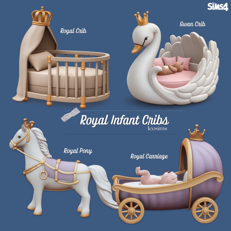 Mix Royal Infant Cribs by leosims4cc - The Sims 4 Custom Content