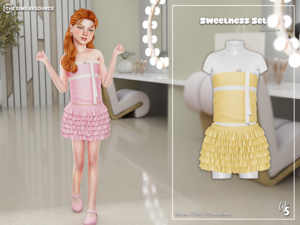 Alpha Sweetness Clothing Set for child by wisteriasims - The Sims 4 Custom Content