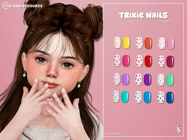 Alpha Trixie Nails for toddler by wisteriasims - The Sims 4 Custom Content
