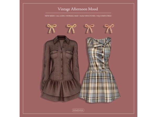 Alpha [RIMINGS] Vintage Afternoon Mood - The Sims 4 Custom Content