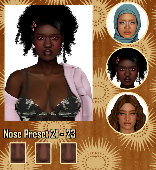 Mix F nose presets 21 23 by simsfinds - The Sims 4 Custom Content