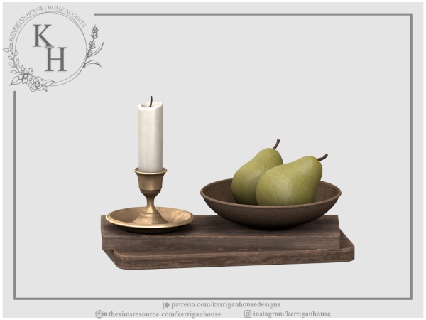 Alpha [khd] antique candle with pears by kerriganhouse - The Sims 4 Custom Content