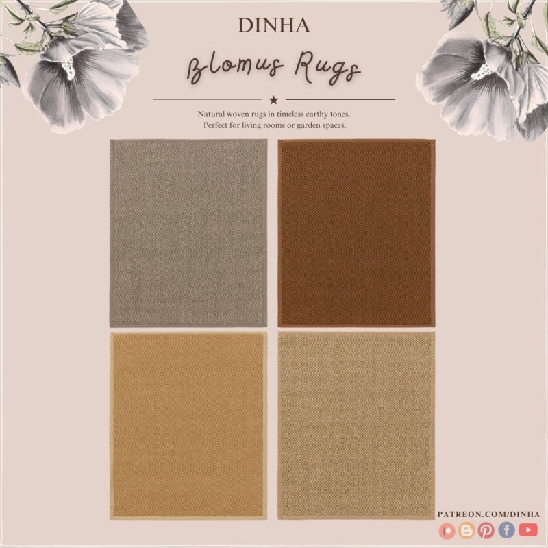 Alpha Blomus Rugs by dinhagamer - The Sims 4 Custom Content