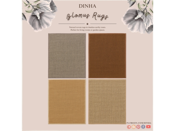 Alpha Blomus Rugs - The Sims 4 Custom Content