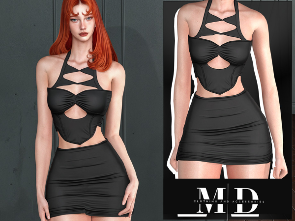 Sims 4 (MYDARLING20) Brian two-piece set, top and skirt