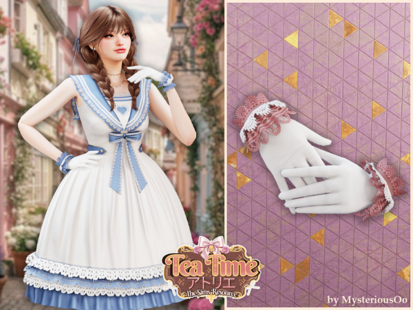Alpha Tea Time Cute lace tea gloves by MysteriousOo - The Sims 4 Custom Content