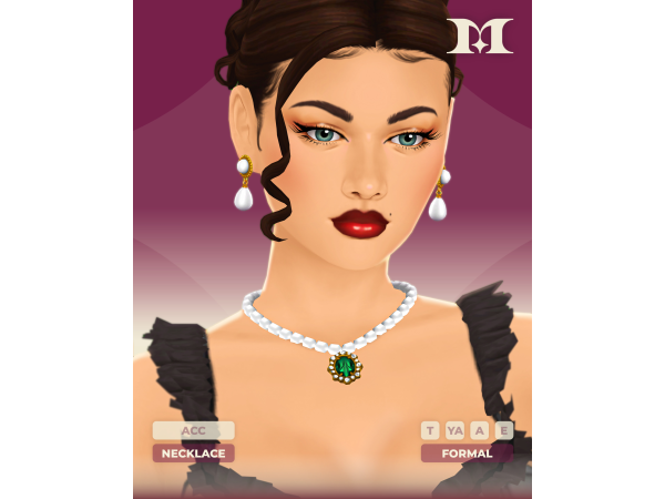 Maxis Match Pearl Necklace by milliancc - The Sims 4 Custom Content