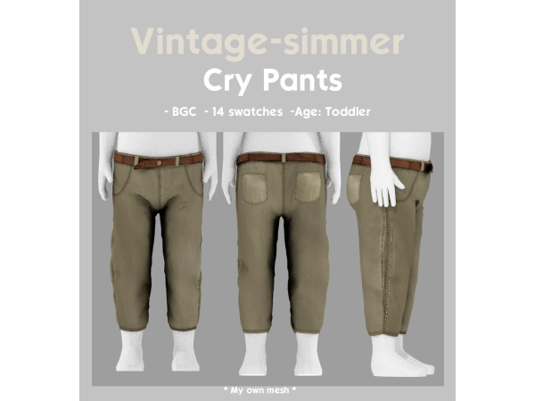 Alpha Cry Pants simmer by vintage - The Sims 4 Custom Content