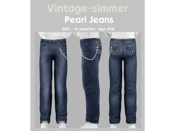 Maxis Match Pearl Jeans simmer by vintage - The Sims 4 custom content