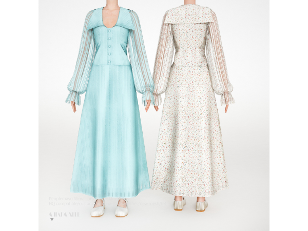 Sims 4 Peoplemayo Alima Long Sleeve Maxi Dress by charonlee