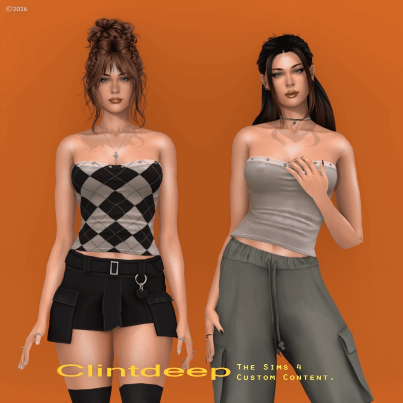 Alpha Clintdeep Alyssa Tube Top by clintdeep - The Sims 4 Custom Content