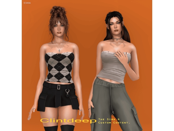 Alpha Clintdeep Alyssa Tube Top - The Sims 4 Custom Content