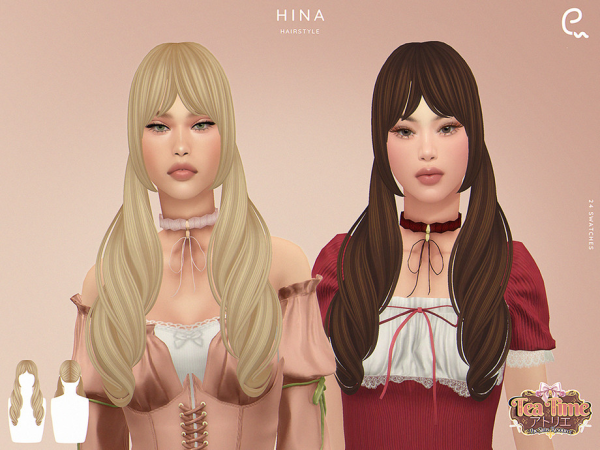 Maxis Match Tea Time Hina Hairstyle by Enriques4 - The Sims 4 Custom Content