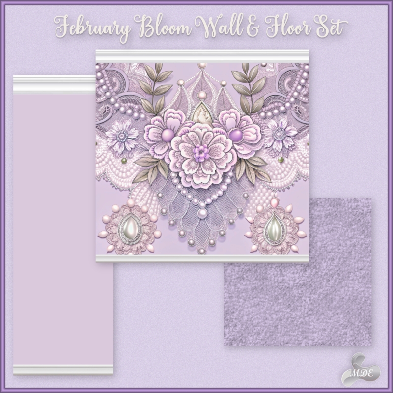 Maxis Match February Bloom Wall Floor Set by mde - The Sims 4 Custom Content