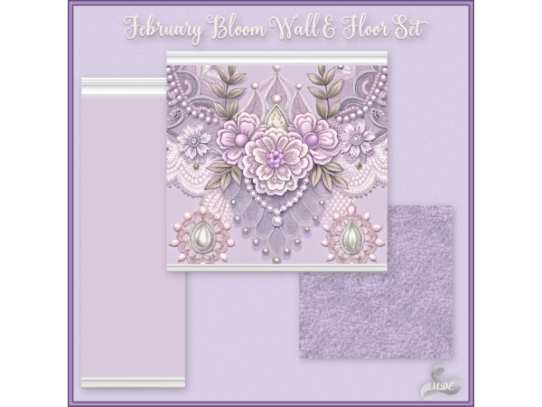 Maxis Match February Bloom Wall Floor Set - The Sims 4 Custom Content