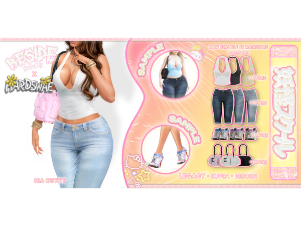 Alpha [reside x hardswae] nia throwback collection - The Sims 4 Custom Content