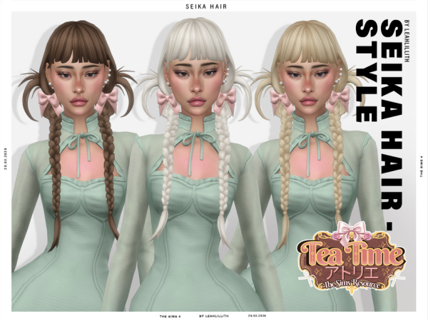 Maxis Match Tea Time Atelier Seika Braids Hairstyle by Leah_Lillith - The Sims 4 Custom Content