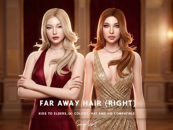 Alpha Far Away Hair Right - The Sims 4 Custom Content