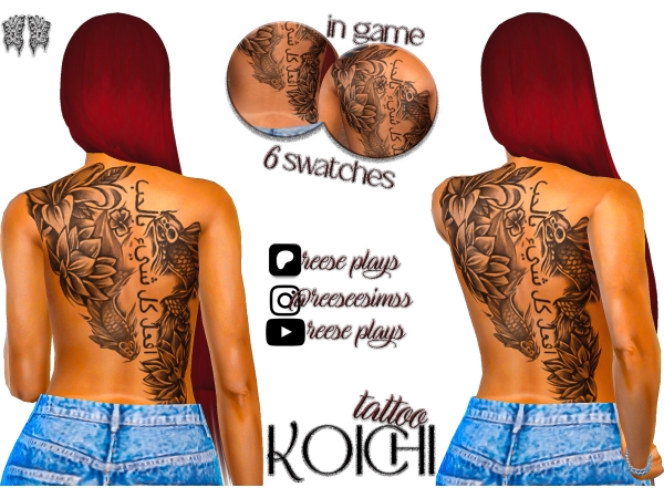 Alpha Koichi Back Tattoo - The Sims 4 Custom Content