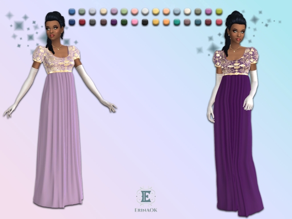 Mix ErinAOK Women's Regency Gown 022726 by KeyCamz - The Sims 4 Custom Content