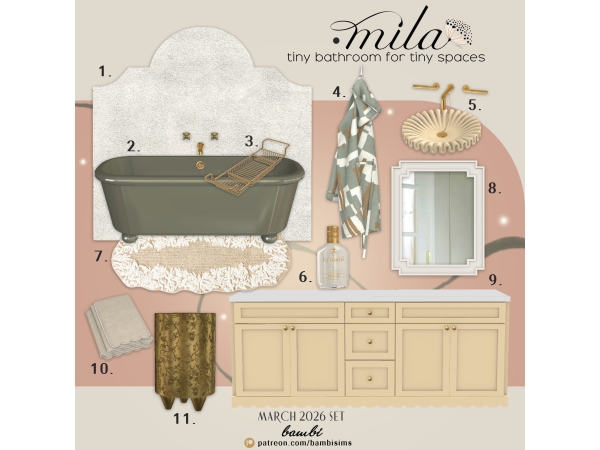 mila bathroom set