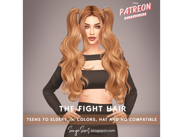 Alpha The Fight Hair (ACCESSORY BANGS) - The Sims 4 Custom Content