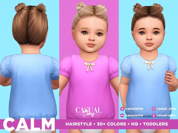 Alpha Calm Hairstyle for Toddlers No Bangs - The Sims 4 Custom Content