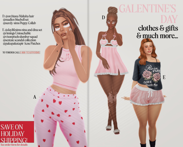 Maxis Match Galentines Day Sleepover Lookbook by simsfinds - The Sims 4 Custom Content