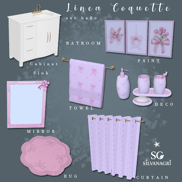 Mix SG_Linea Coquete set baño by simsfinds - The Sims 4 Custom Content