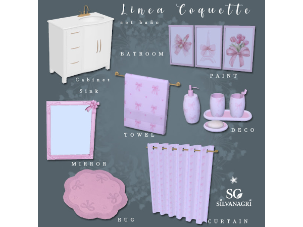 Mix SG_Linea Coquete set baño by SG_silvanagri - The Sims 4 Custom Content