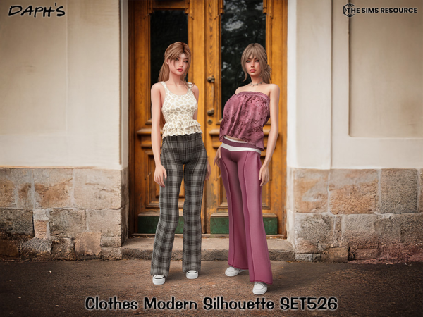 Sims 4 Daph's Clothes Modern Silhouette SET526