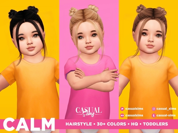 Alpha Calm Hairstyle for Toddlers With Bangs - The Sims 4 Custom Content