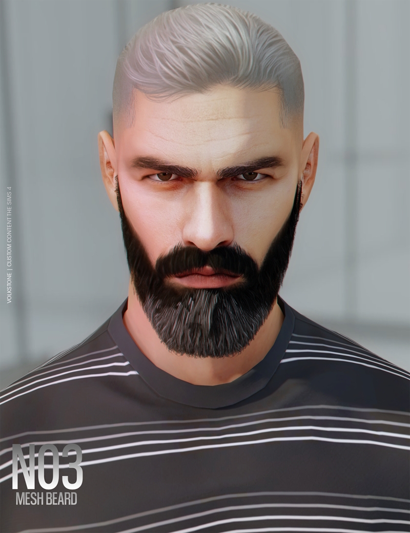 Alpha Mesh Beard [Preview] by volkstonesims - The Sims 4 Custom Content
