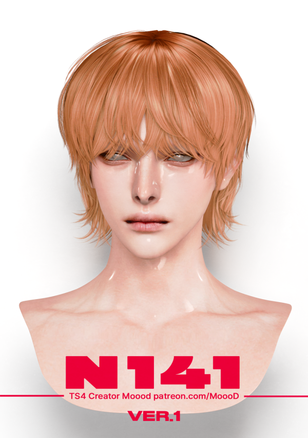 Alpha SIMS4TS4 MoooD Hair N141 VER1 by simsfinds - The Sims 4 Custom Content