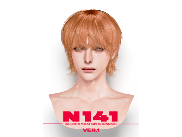 Alpha SIMS4TS4 MoooD Hair N141 VER1 - The Sims 4 Custom Content