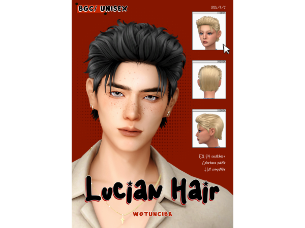 Maxis Match Lucian Hair by wotunciba - The Sims 4 Custom Content
