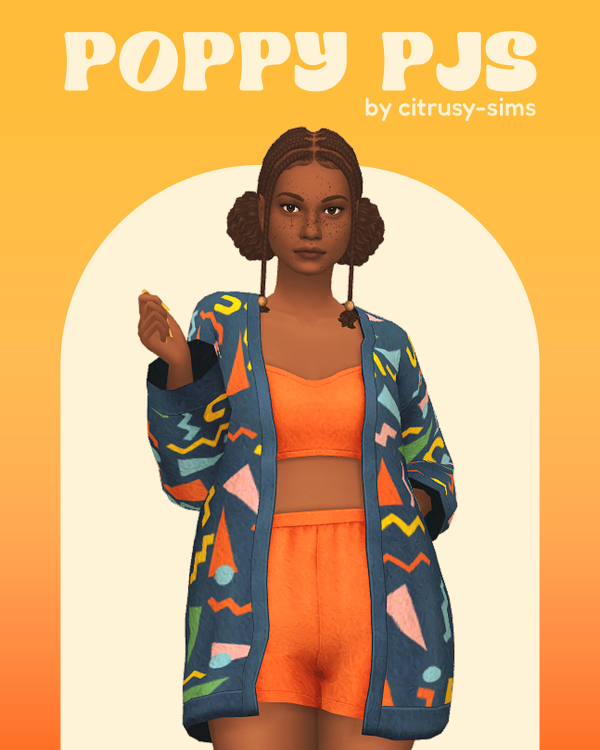 Maxis Match citrusy sims poppy pjs sims by simsfinds - The Sims 4 Custom Content