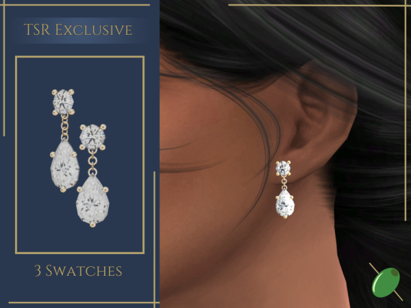 Alpha Sophie Diamond Earrings - The Sims 4 Custom Content