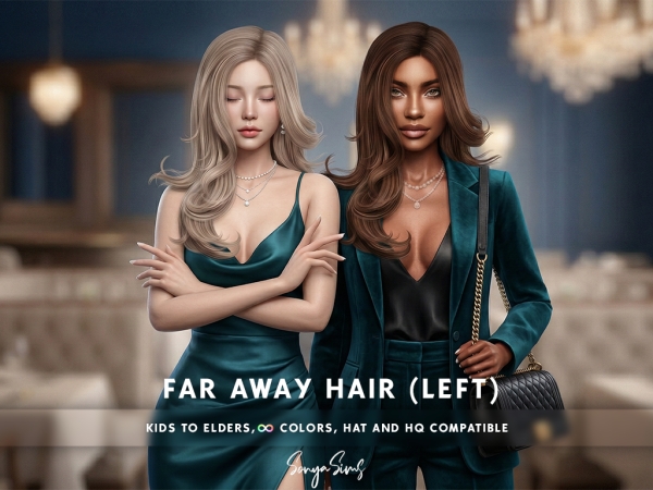 Alpha Far Away Hair Left - The Sims 4 Custom Content